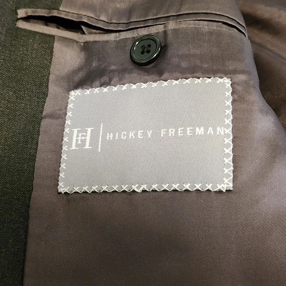 Hickey Freeman Loro Piana Tasmanian Super 130s Wool Jacket 48L Gray Career Event